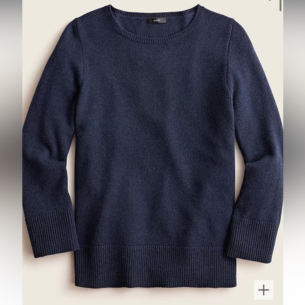 J. Crew Indigo Cashmere & Wool Oversized Chunky Crewneck Sweater Women’s XS